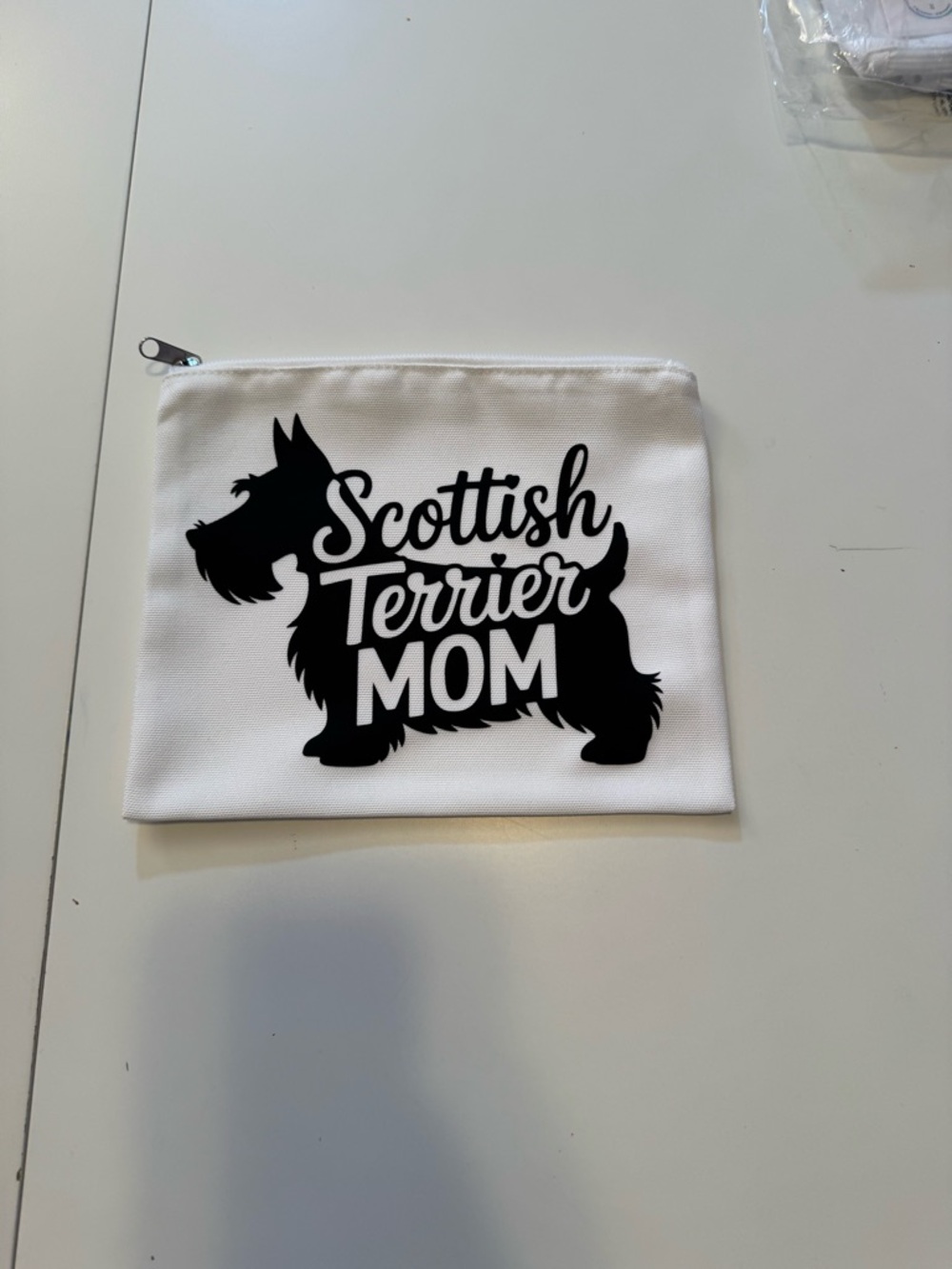 NEW Made to order Scottish Terrier Mom Zipper Pouch - White & Black - Picture 6 of 6